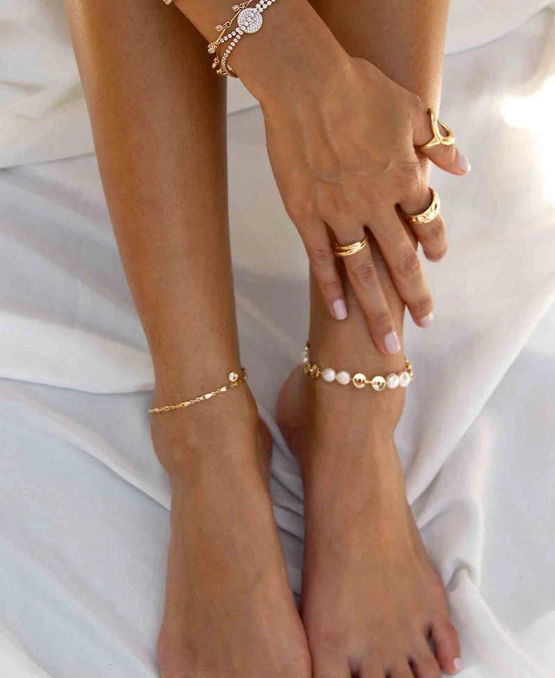 Ettika Simple Gold Plated Chain Anklet