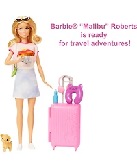 Barbie Doll and Accessories, Travel Set with Puppy