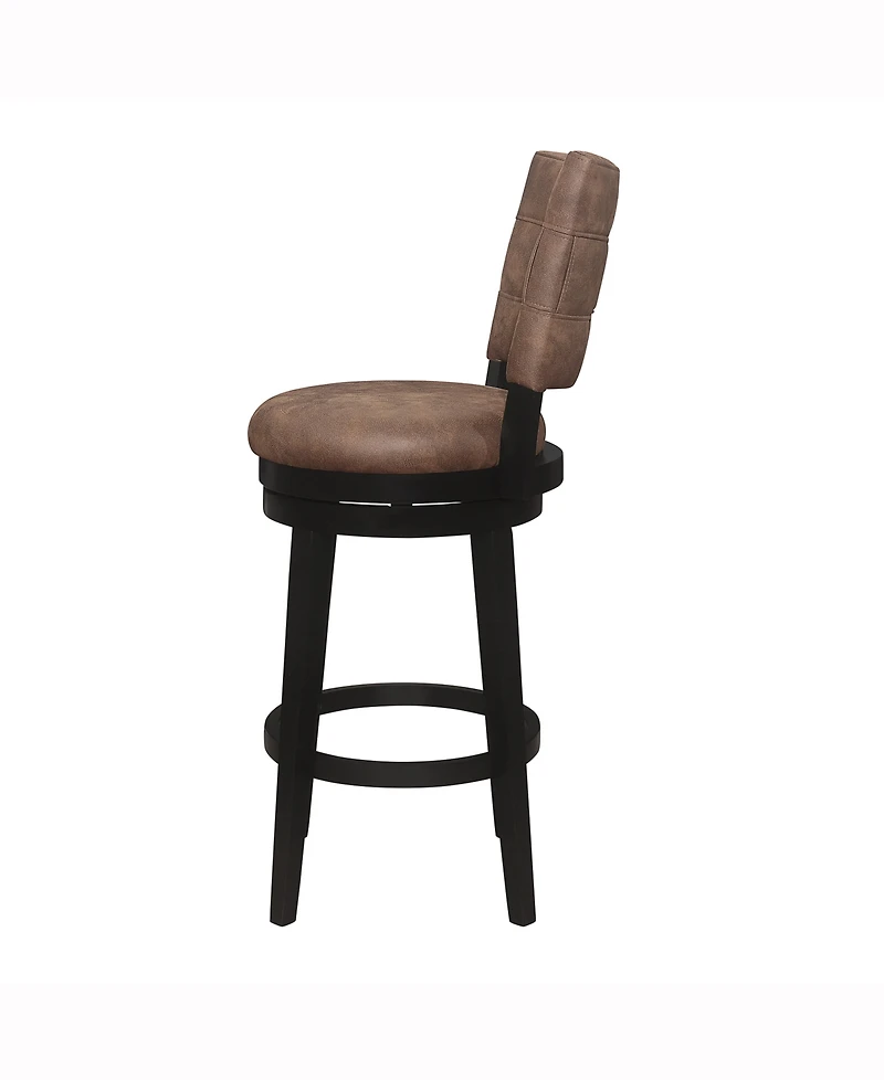 Hillsdale 45" Wood and Upholstered Kaede Furniture Bar Height Swivel Stool