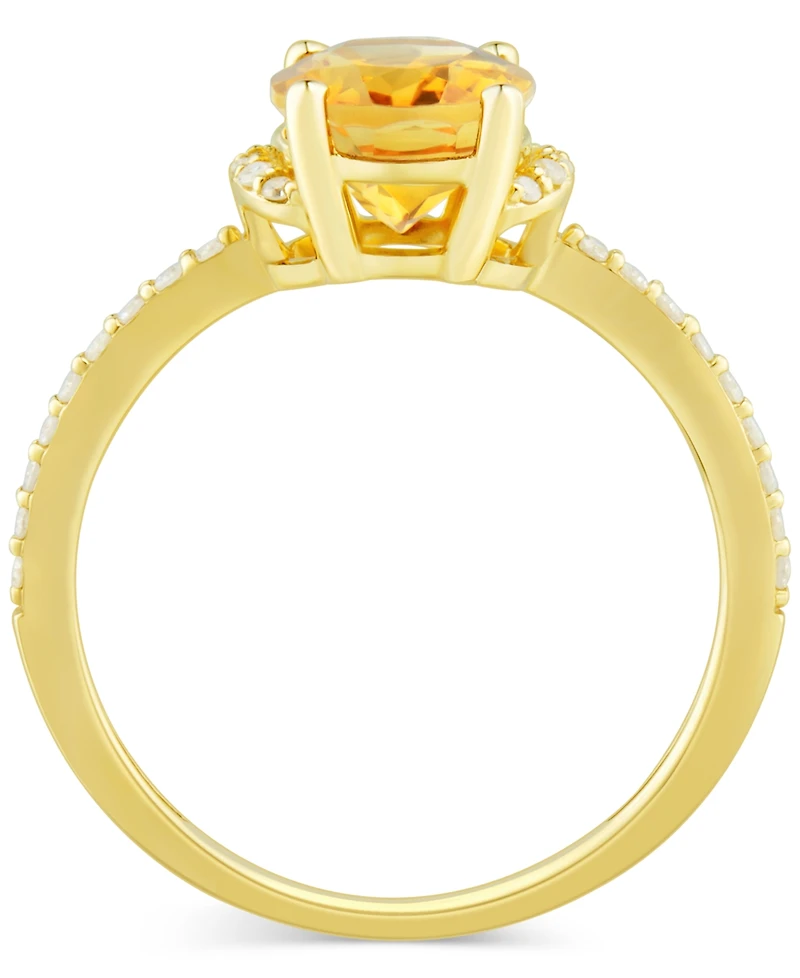 Citrine (1-5/8 ct. t.w.) & Diamond (1/8 ct. t.w.) Ring in 14k Gold