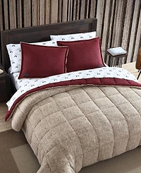Eddie Bauer Sherwood Reversible Micro-suede Sherpa Comforter Set, Twin
