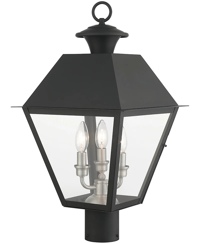 Livex Wentworth 3 Light Outdoor Post Top Lantern