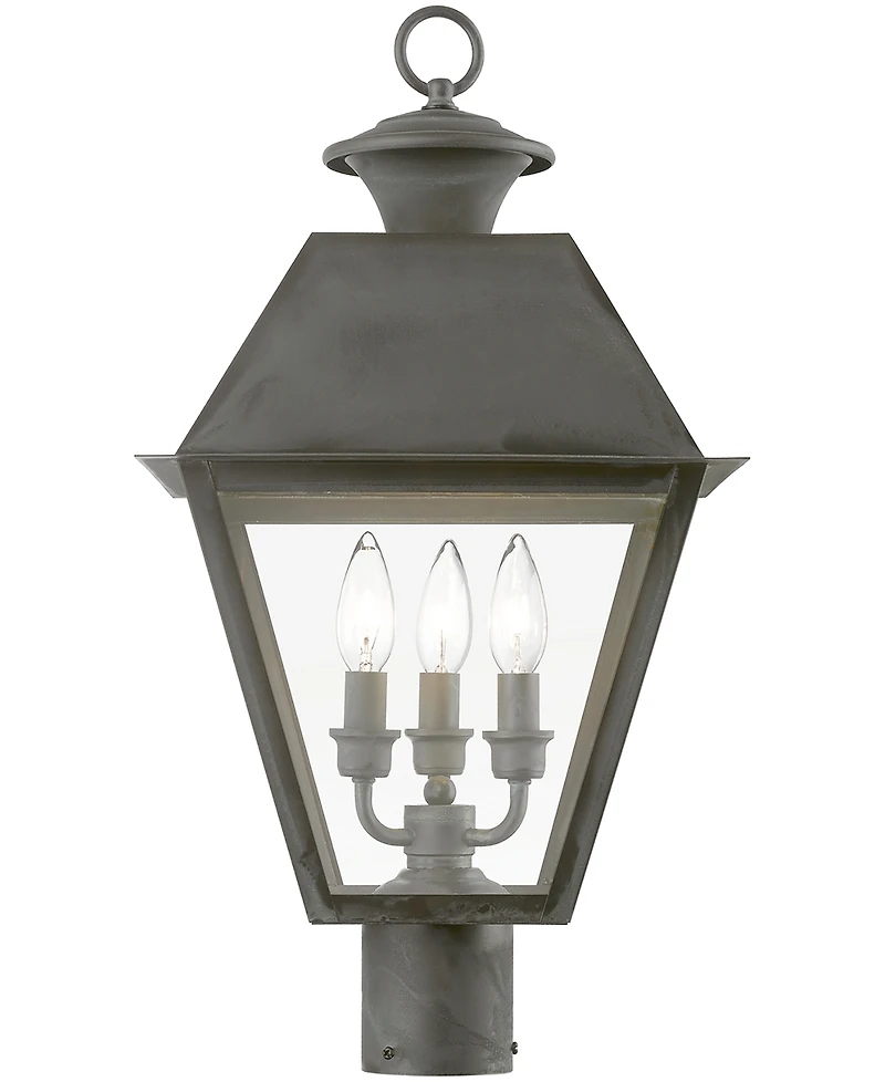 Livex Wentworth 3 Light Outdoor Large Post Top Lantern