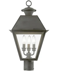 Livex Wentworth 3 Light Outdoor Large Post Top Lantern