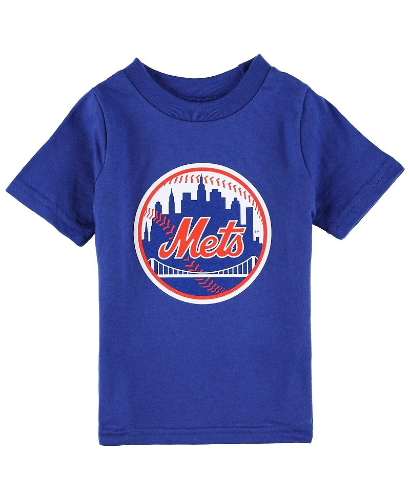 Infant Boys and Girls Royal New York Mets Team Crew Primary Logo T-shirt