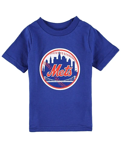 Infant Boys and Girls Royal New York Mets Team Crew Primary Logo T-shirt