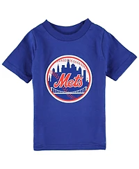 Infant Boys and Girls Royal New York Mets Team Crew Primary Logo T-shirt