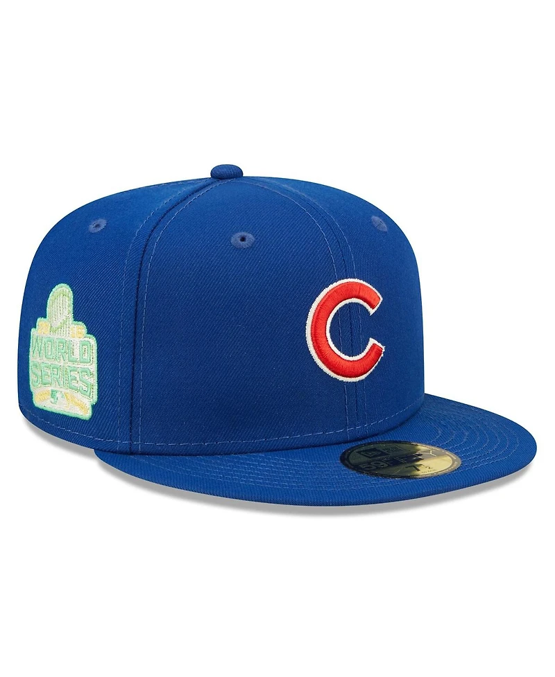 Men's New Era Royal Chicago Cubs 2016 World Series Champions Citrus Pop Uv 59FIFTY Fitted Hat