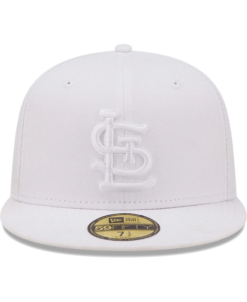Men's New Era St. Louis Cardinals White on White Logo 59FIFTY Fitted Hat