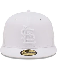Men's New Era St. Louis Cardinals White on White Logo 59FIFTY Fitted Hat