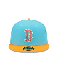 Men's New Era Blue and Orange Boston Red Sox Vice Highlighter 59FIFTY Fitted Hat