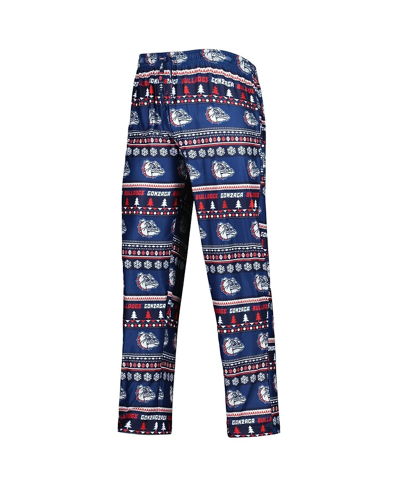 Men's Concepts Sport Navy Gonzaga Bulldogs Swivel Long Sleeve T-shirt and Pants Sleep Set