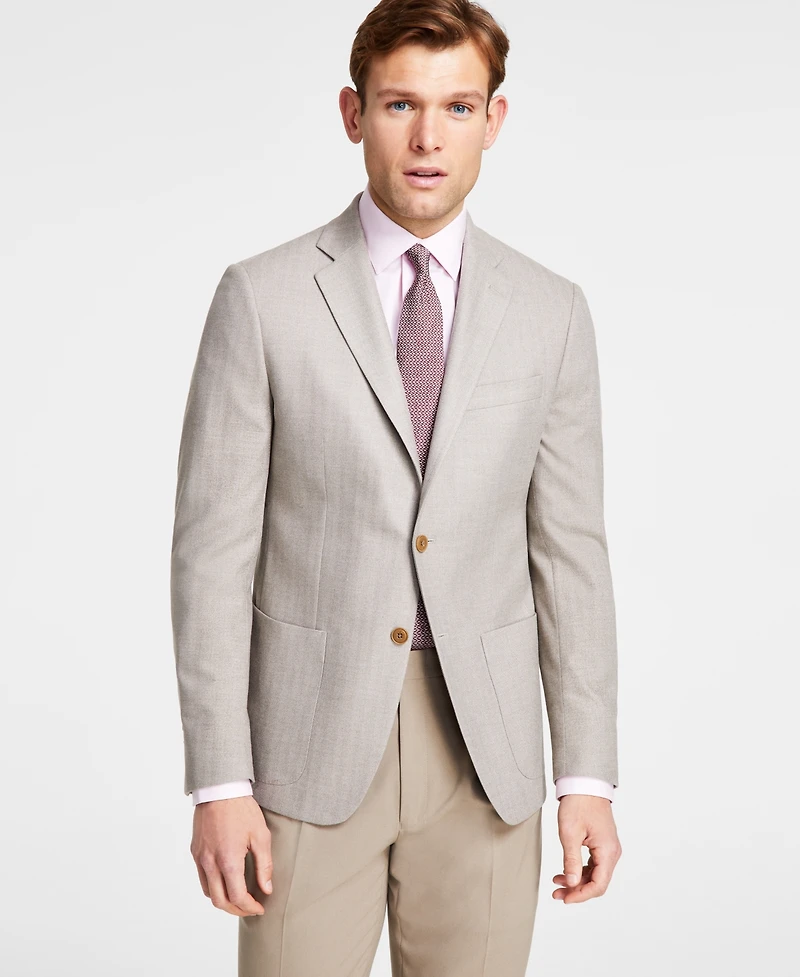 Michael Kors Men's Classic Fit Herringbone Woven Sport Coat