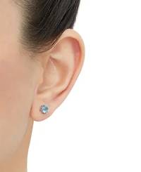 Birthstone Stud Earrings 14k Gold or White
