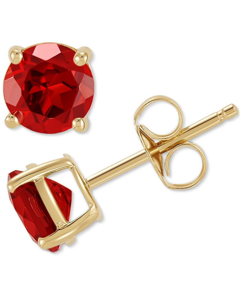 Birthstone Stud Earrings 14k Gold or White