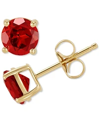 Birthstone Stud Earrings 14k Gold or White