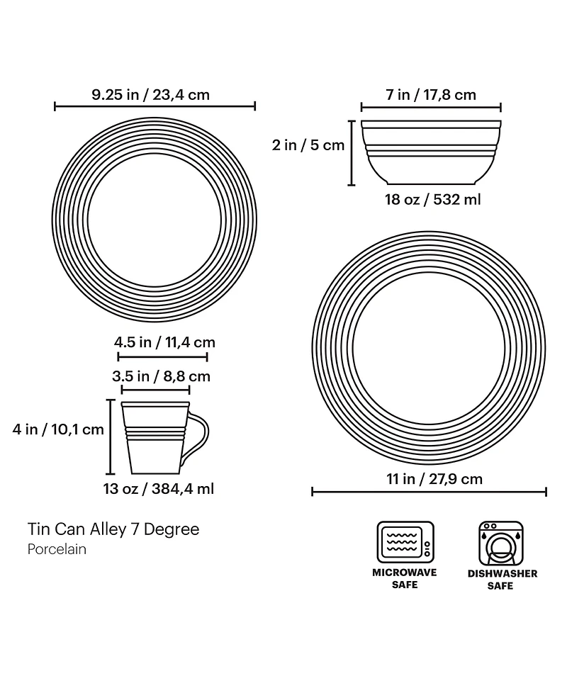Lenox Tin Can Alley 7 Degree 4 Piece Place Setting