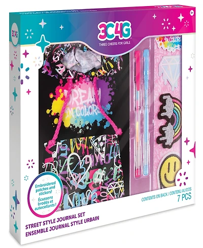 Three Cheers For Girls 3C4G Street Style Journal 7 Piece Set, Make It Real, Teens Tweens Girls, 160 Page Lined Journal, Hoodie Style Cover Diary
