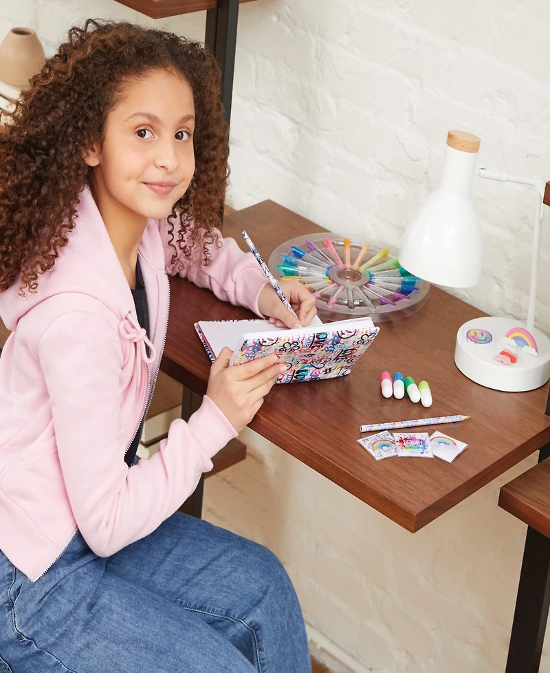 3C4G: Street Style Stationery 30 Piece Set, Make It Real, Teens Tweens Girls, 160 Page Lined Journal, 20 Mini Gel Pens, 2 Erasers, 2 Colored Pencils,