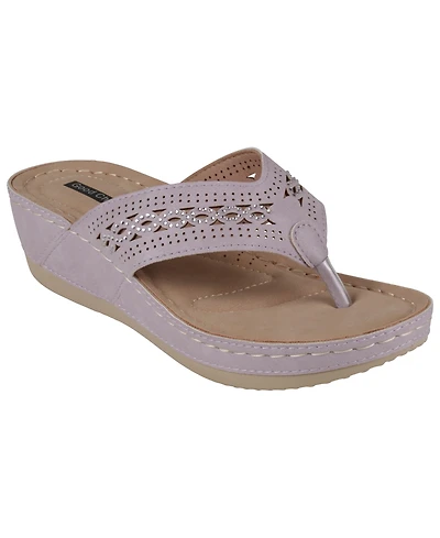 Gc Shoes Women's Bari Thong Wedge Sandals