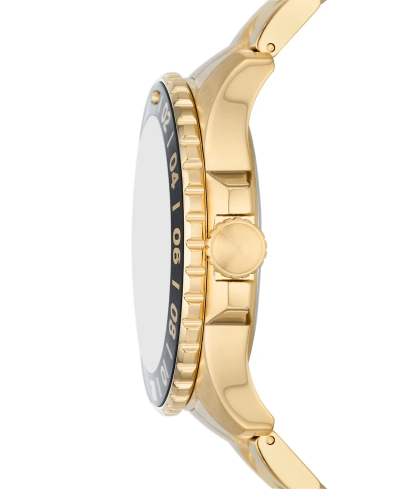 Fossil Men's Fossil Blue Gmt Gold Tone Stainless Steel Watch, 46mm