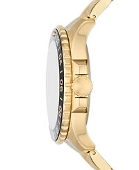 Fossil Men's Fossil Blue Gmt Gold Tone Stainless Steel Watch, 46mm