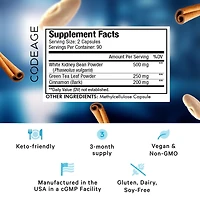 Codeage Keto Carb, White Kidney Bean, Green Tea & Cinnamon Bark Supplement, Triple Action Keto Cheat Pills, Ketogenic, Low Carb Diet Sugar, 3 Months S