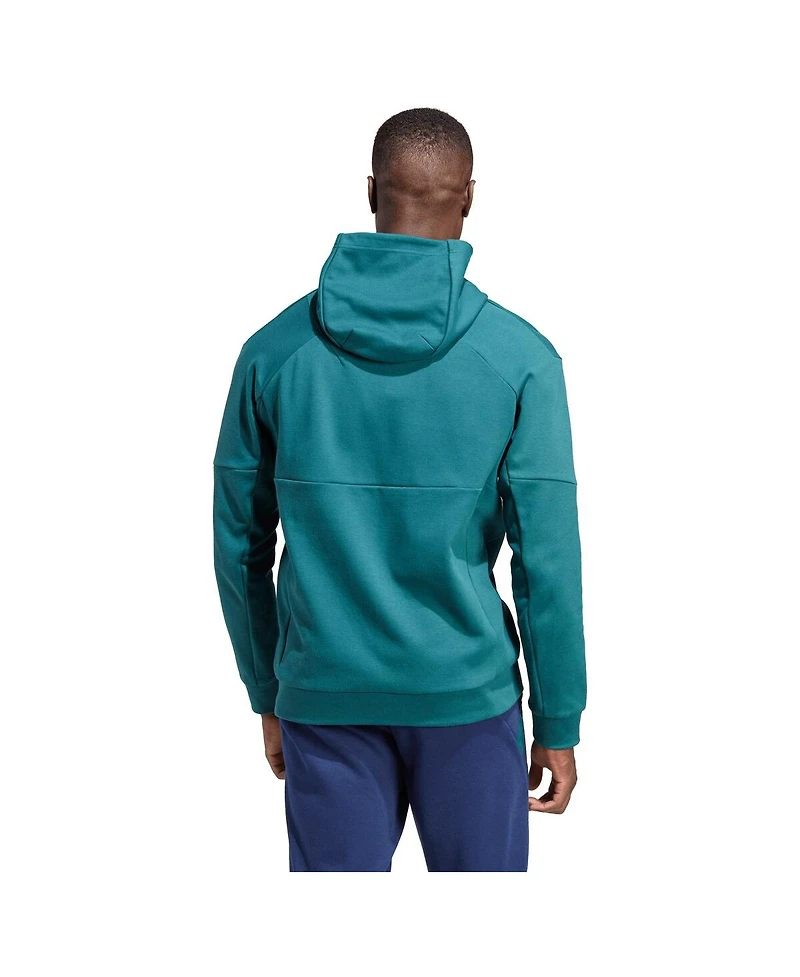 Men's adidas Teal La Galaxy 2023 Player Travel Pullover Hoodie