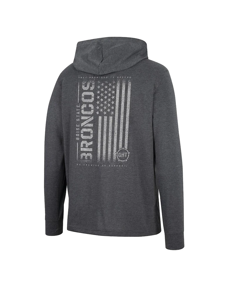 Men's Colosseum Charcoal Boise State Broncos Team Oht Military-Inspired Appreciation Hoodie Long Sleeve T-shirt