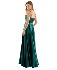 B Darlin Juniors' Corset High-Slit Evening Gown