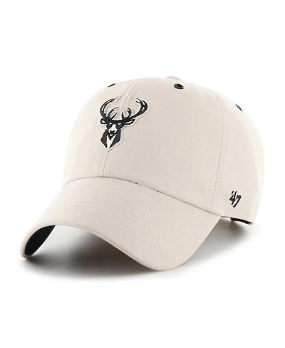 Men's '47 Brand Cream Milwaukee Bucks Lunar Clean Up Adjustable Hat