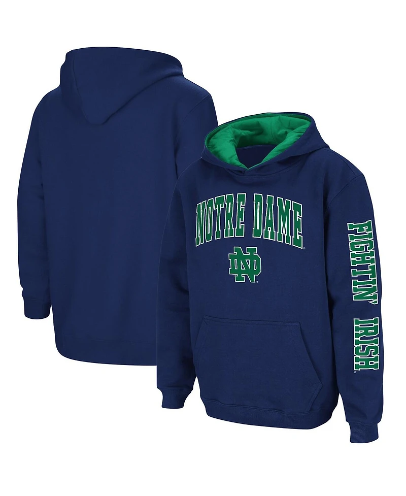 Big Boys Colosseum Navy Notre Dame Fighting Irish 2-Hit Team Pullover Hoodie
