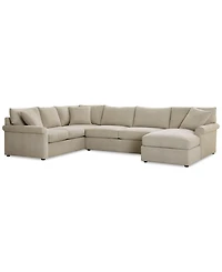 Closeout! Wrenley 138" 3-Pc. Fabric Sectional Chaise Sofa, Created for Macy's
