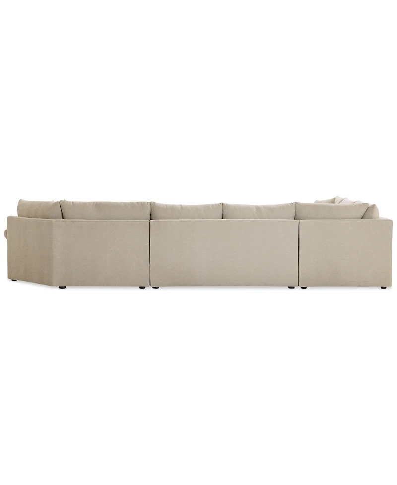 Closeout! Wrenley 170" 3-Pc. Fabric Sectional Cuddler Chaise Sofa, Created for Macy's