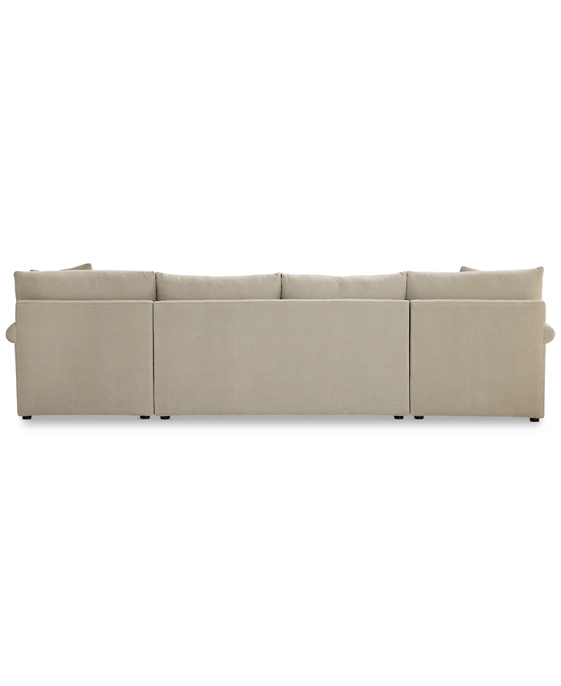 Closeout! Wrenley 134" 3-Pc. Fabric Sectional Chaise Sofa, Created for Macy's