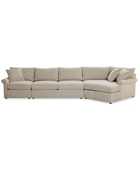 Closeout! Wrenley 166" 3-Pc. Fabric Cuddler Chaise Sectional Sofa, Created for Macy's