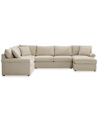 Closeout! Wrenley 138" 5-Pc. Fabric Modular Sleeper Chaise Sectional Sofa, Created for Macy's