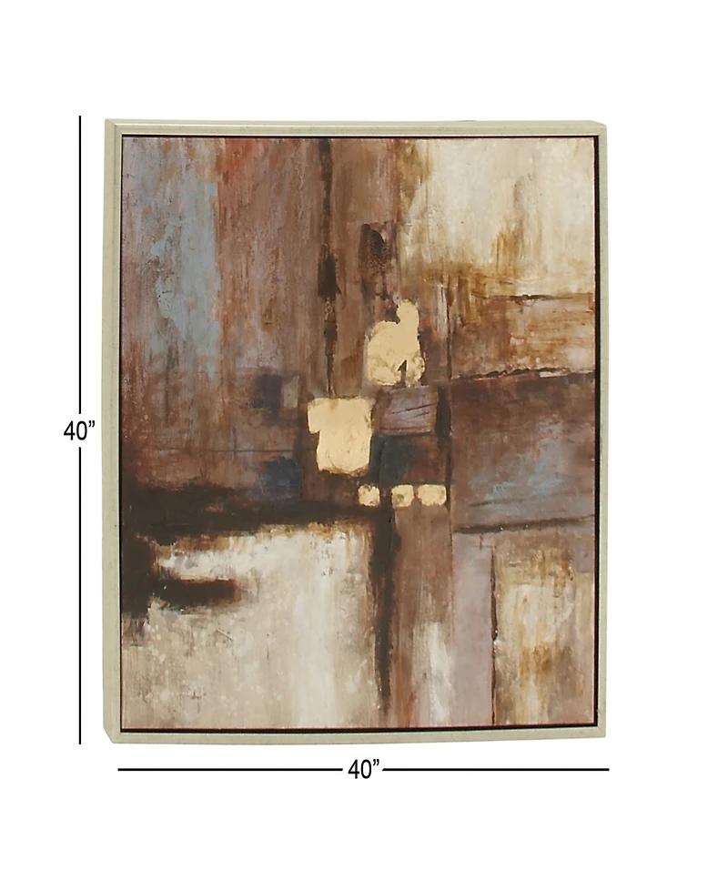 Rosemary Lane Canvas Abstract Framed Wall Art with Silver-Tone Frame, 40" x 1" x 40"