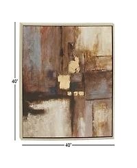Rosemary Lane Canvas Abstract Framed Wall Art with Silver-Tone Frame, 40" x 1" x 40"