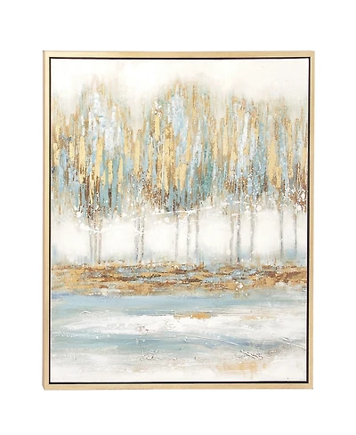 Rosemary Lane Canvas Tree Framed Wall Art with Gold-Tone Frame, 39" x 1" x 39"