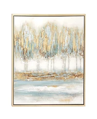 Rosemary Lane Canvas Tree Framed Wall Art with Gold-Tone Frame, 39" x 1" x 39"