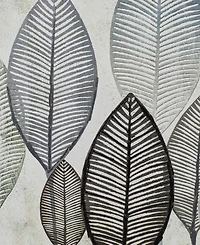 Rosemary Lane Canvas Leaf Framed Wall Art with Silver-Tone Frame, 55" x 1" x 27"