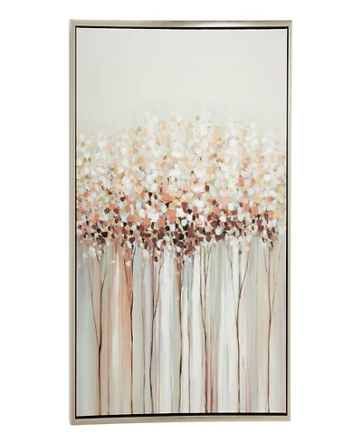 Rosemary Lane Canvas Tree Framed Wall Art with Silver-Tone Frame, 39" x 2" x 39"