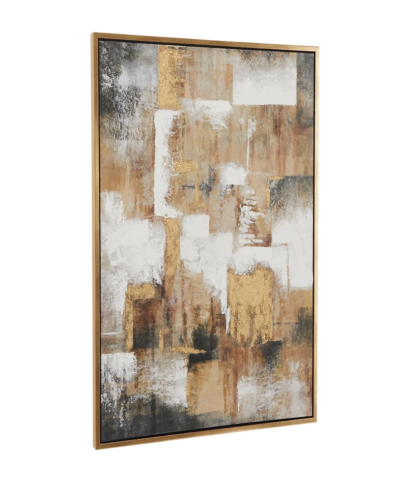 CosmoLiving by Cosmopolitan Canvas Abstract Framed Wall Art with Gold-Tone Frame, 36" x 2" x 47"