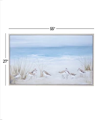 Rosemary Lane Canvas Bird Framed Wall Art with Silver-Tone Frame, 55" x 2" x 27"