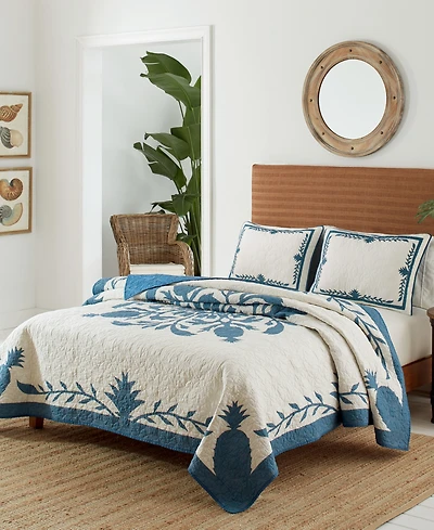 Closeout! Tommy Bahama Home Aloha Pineapple Embroidered Quilt, Full/Queen