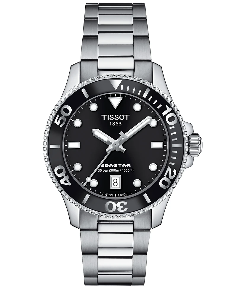 Tissot Women's Swiss Seastar 1000 Stainless Steel Bracelet Watch 36mm