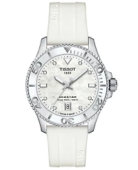 Tissot Women's Swiss Seastar 1000 White Silicone Strap Watch 36mm