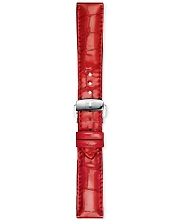 Tissot Women's Swiss Automatic Chemin des Tourelles Powermatic 80 Red Leather Strap Watch 34mm