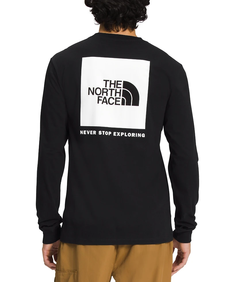 The North Face Men's Box Nse Standard-Fit Logo Graphic Long-Sleeve T-Shirt